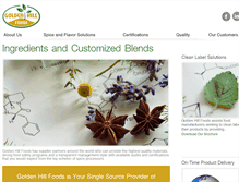 Tablet Screenshot of goldenhillfoods.com